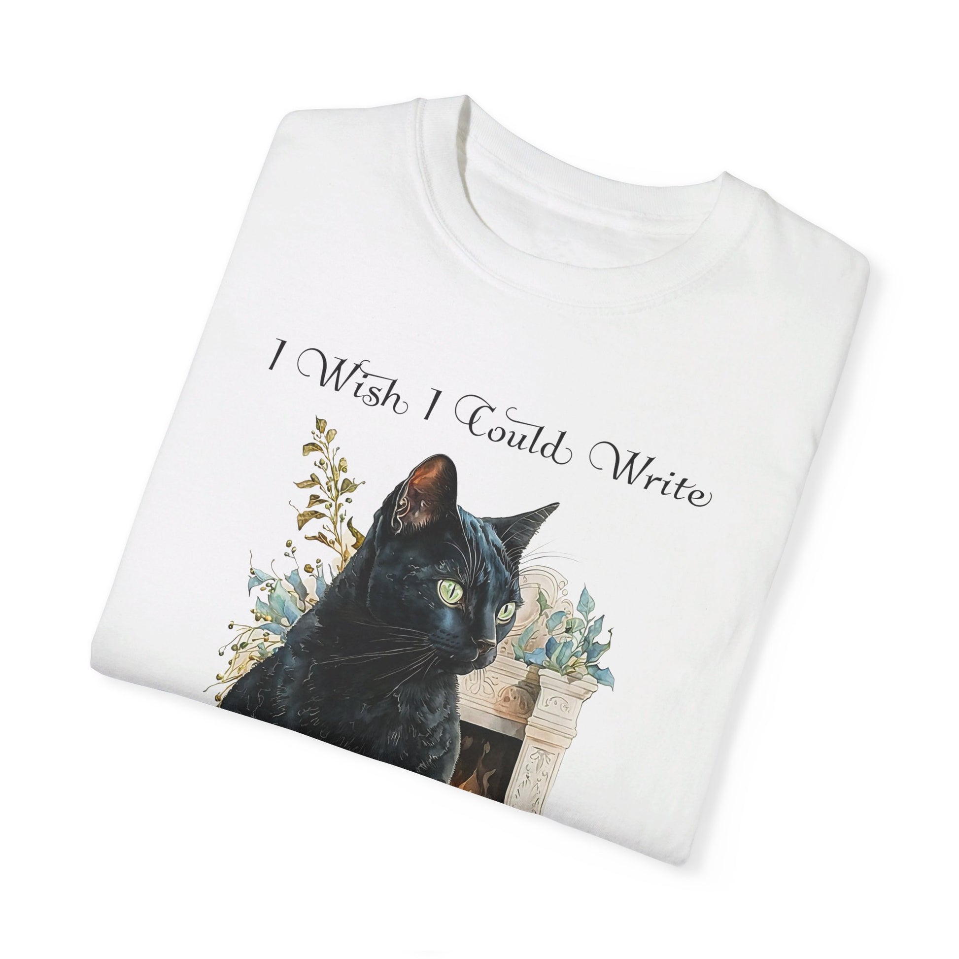 Edgar Allan Poe T-Shirt The Black Cat Nevermore The Raven Poe Fan Art Poetry Book Lover, Dark Cottagecore Macabre Gift, Light, Dark Academia T-Shirt Printify   