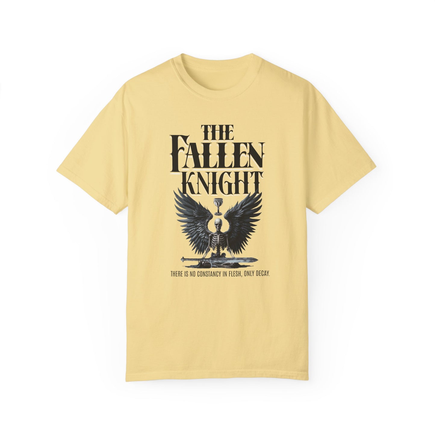 Fallen Knight T-shirt Ren Faire Gothic Skeleton Tee Renaissance Medieval Faire Shirt Fantasy Lover Gift Music Festivals Cosplay Fan Tee T-Shirt Printify Butter S 