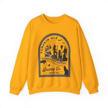 Halloween Sanderson Sisters Sweatshirt, Witchy Graphic Gift, Salem Witches Brewery, Fall Festival Party Shirt, Witch Trials Sweatshirt Sweatshirt Printify S Gold 