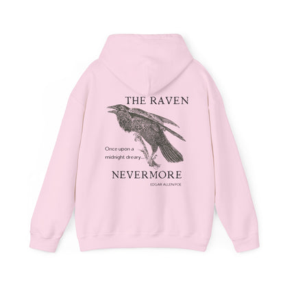 Halloween Vintage The Raven Hoodie, Spooky Season Sweater, Trick or Treating Shirt, Halloween Party Top, Edgar Allen Poe, Nevermore, Gothic Hoodie Printify   