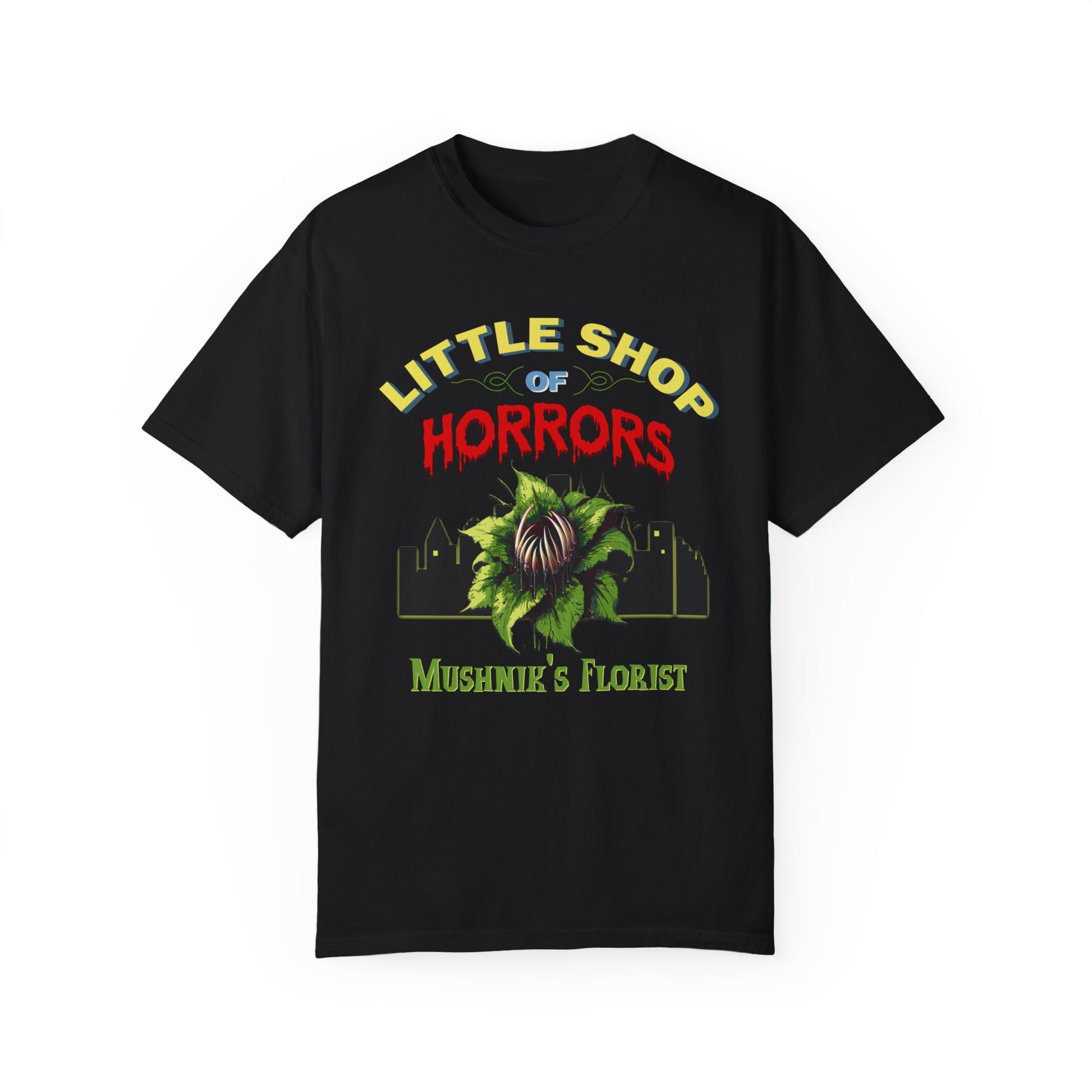 Little Shop Of Horrors TShirt Broadway Musical Theatre Lover Gift Audrey 2 Feed Me Seymour Classic Horror Theatre Gift Comic Con Shirt T-Shirt Printify Black S 