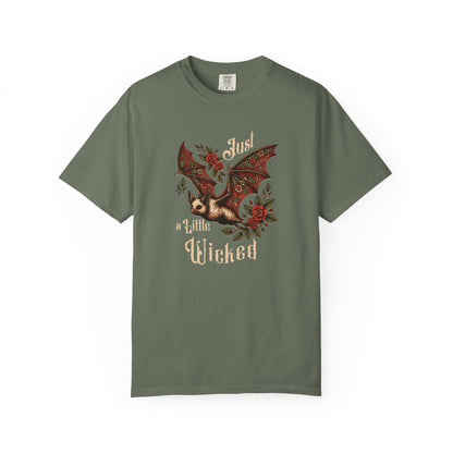 Bat Retro Goth TShirt Vintage Grunge Style Bat Shirt For Halloween Party Spooky Vibes Witchy Dark Academia Comfort Colors Oversized Shirt T-Shirt Printify Moss S