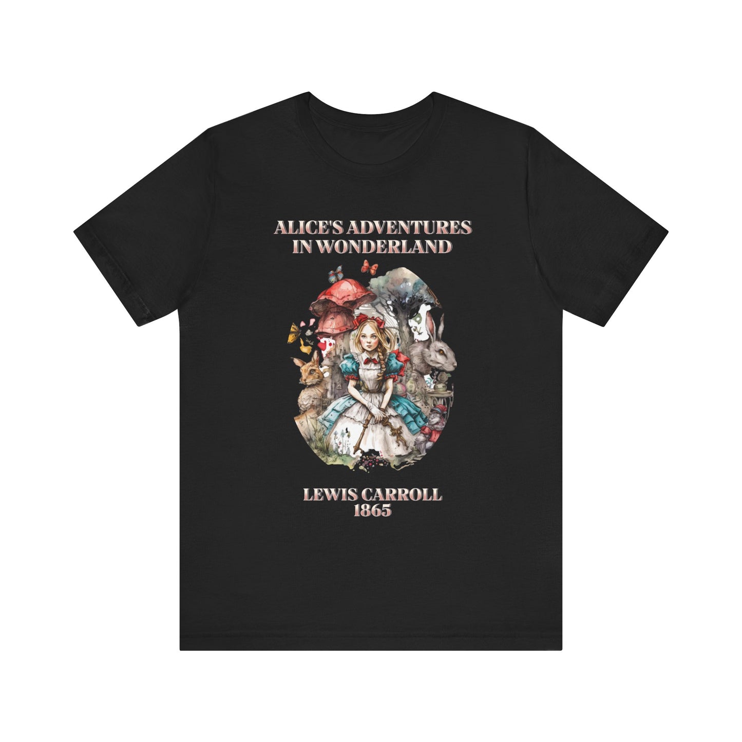 Unisex Jersey Short Sleeve Tee Alice in Wonderland T-Shirt Printify Black S 