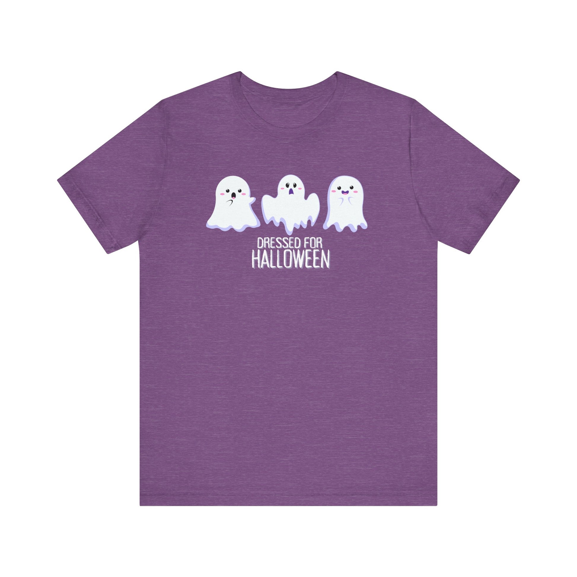 Halloween Cute Ghosts TShirt, Spooky Season Tee, Trick or Treating Shirt, Halloween Party T-Shirt, Funny Ghost Graphic T Shirt T-Shirt Printify Heather Team Purple XS 