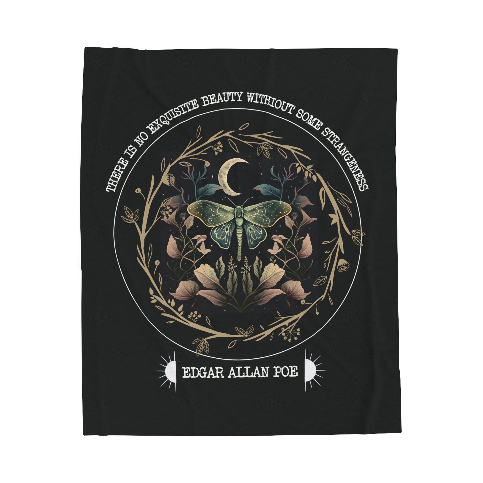 Edgar Allan Poe, Fairycore Nightgarden Throw Blanket, Book Lover Reading Blanket, Gothic Light, Dark Academia, Horror Movie Watching Blanket All Over Prints Printify 50" × 60"  