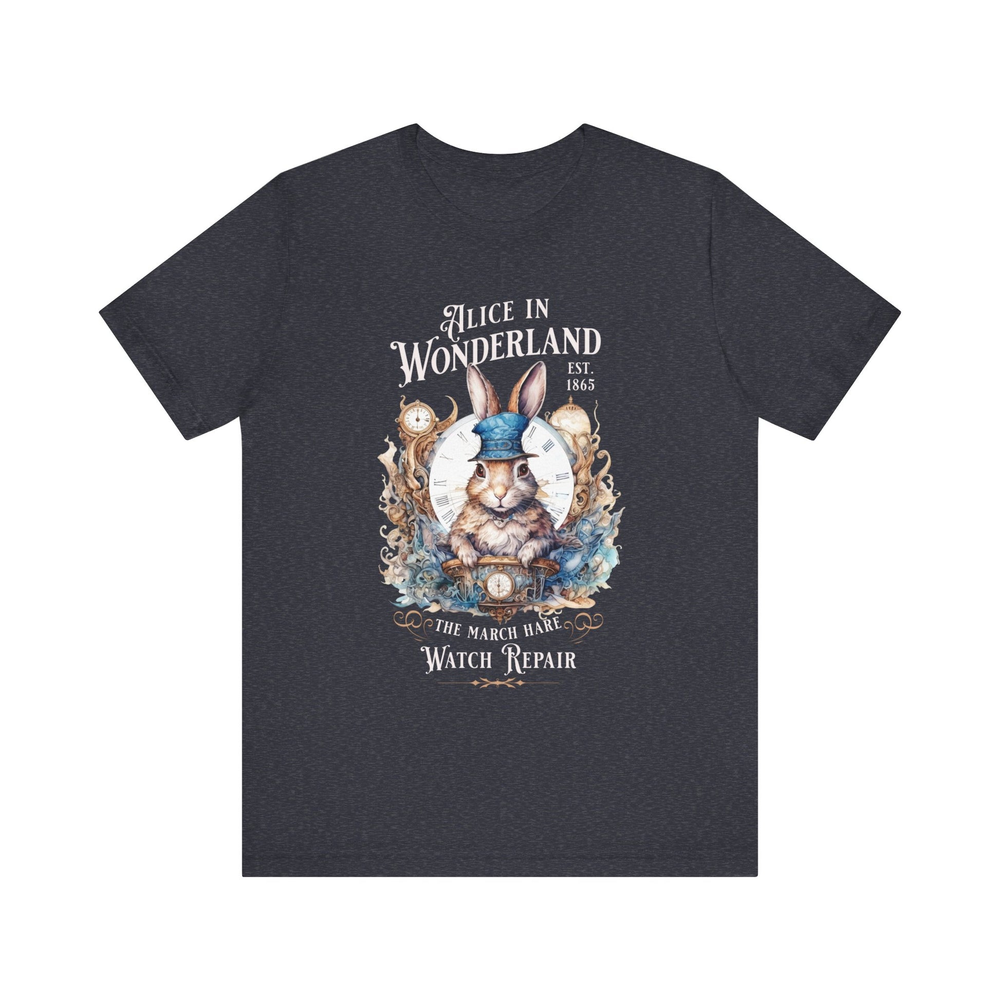 3001 Unisex Jersey Short Sleeve Tee Alice in Wonderland T-Shirt Printify Heather Navy S 