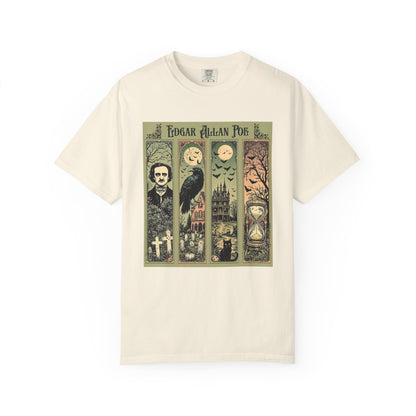 Edgar Allan Poe T-Shirt Gothic Graphic Tee The Raven Nevermore Quote Horror Literature Shirt Dark Academia Aesthetic Halloween Party Gift T-Shirt Printify Ivory S
