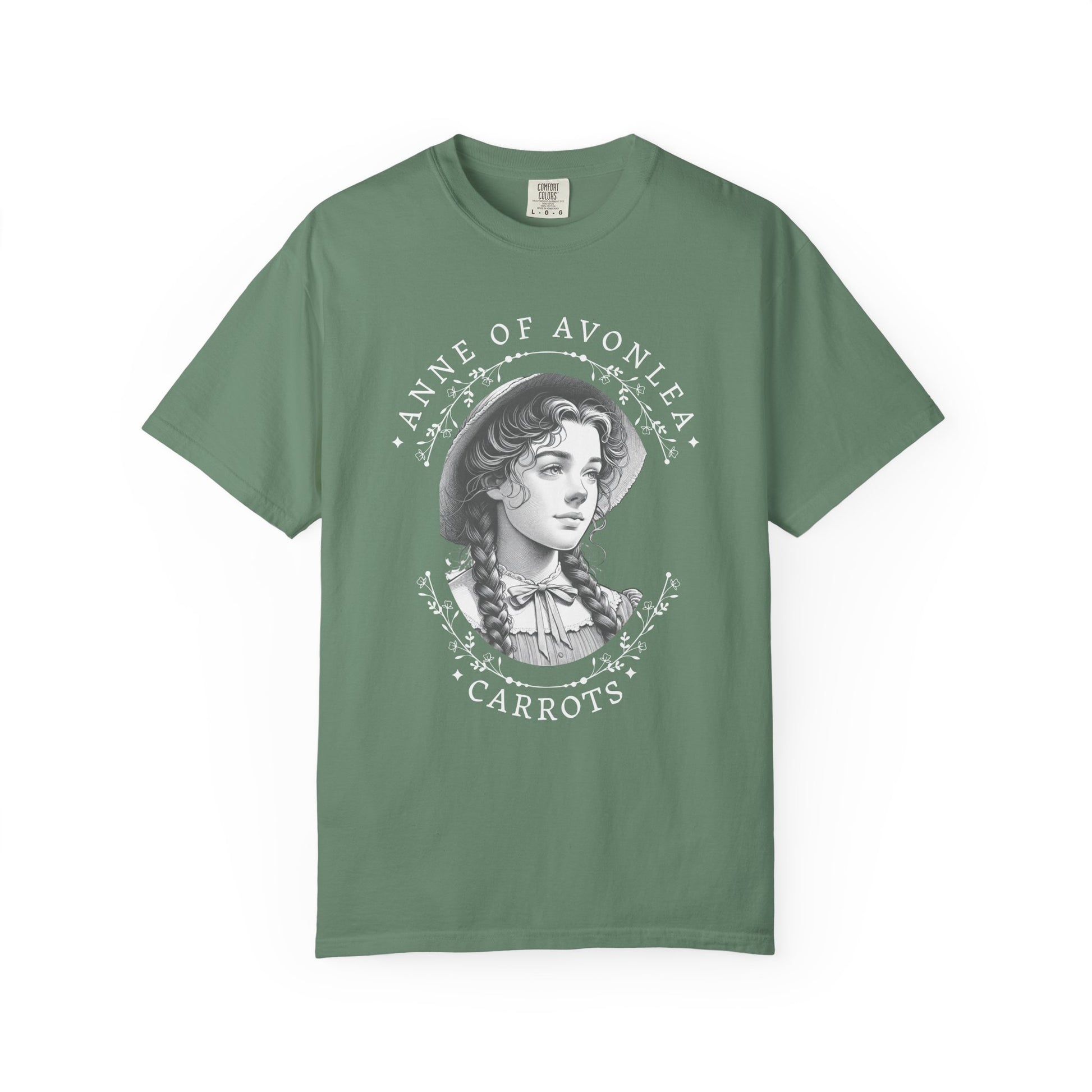 Vintage Anne of Avonlea T-Shirt, Anne of Green Gables Merch Literary Gift Book Lover Tee Anne With An E Carrots Design L.M. Montgomery Fan T-Shirt Printify Light Green S