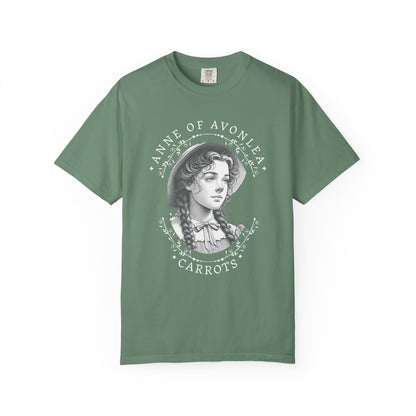 Vintage Anne of Avonlea T-Shirt, Anne of Green Gables Merch Literary Gift Book Lover Tee Anne With An E Carrots Design L.M. Montgomery Fan T-Shirt Printify Light Green S
