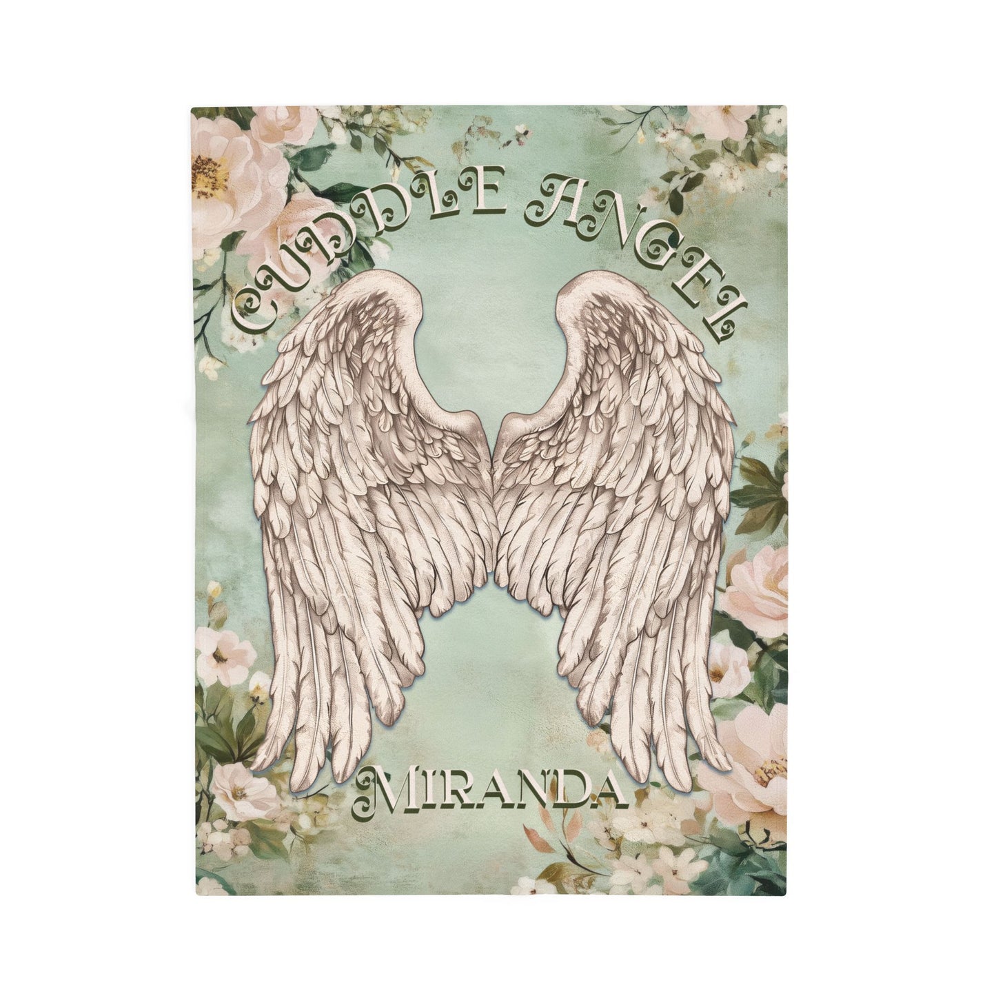 Custom Angel Wings Cuddle Plush Blanket Cozy Throw for Spiritual Gift for Birthday Christmas Gift for Mom or Best Girl Friends Angelic Love All Over Prints Printify 30" × 40"
