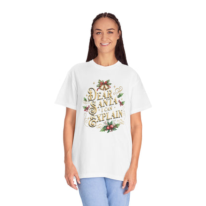 I Can Explain Christmas T-Shirt, Funny Holiday Gift, Dear Santa I'm the Reason Why Tee, Unisex Casual Wear, Festive Apparel T-Shirt Printify