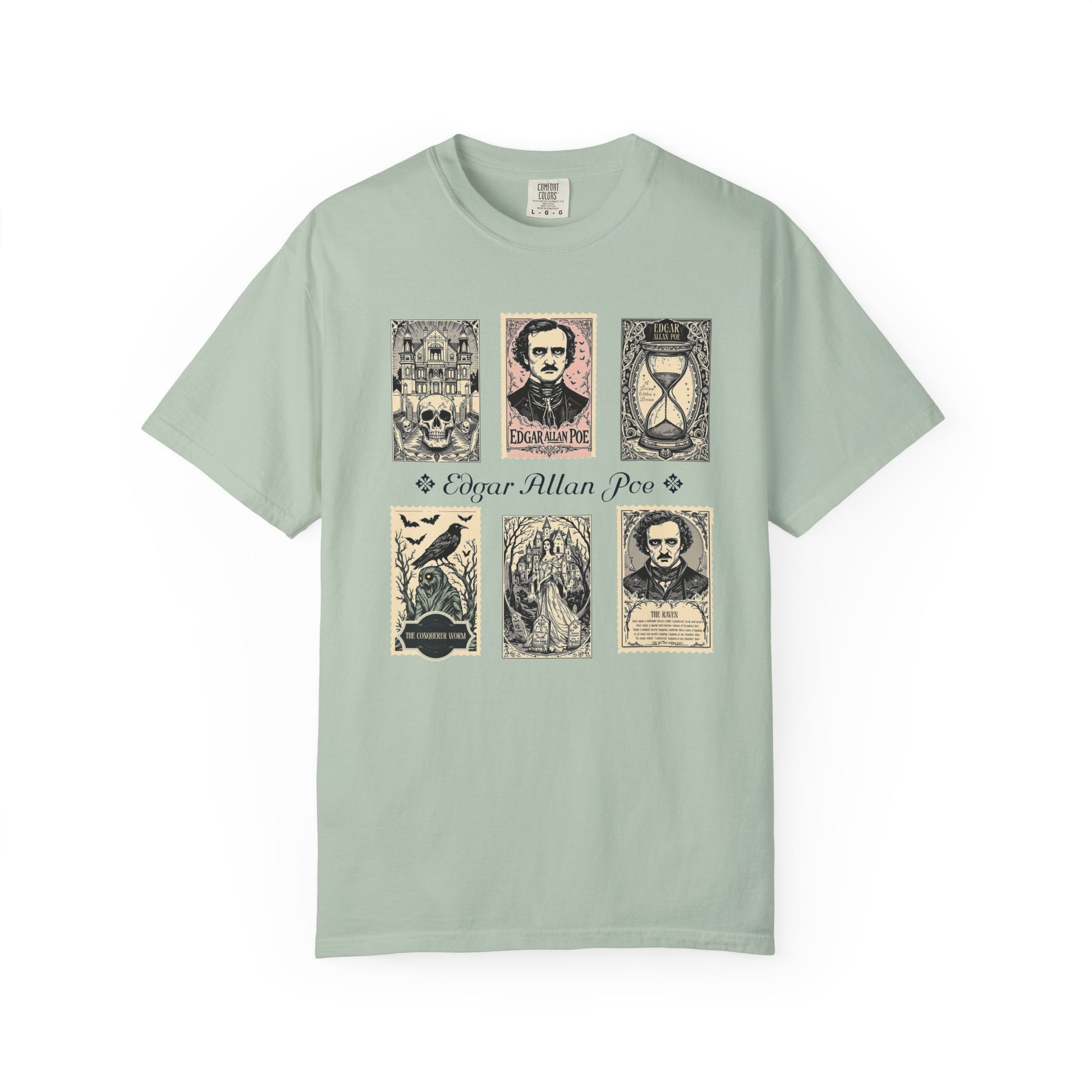 Edgar Allan Poe T-Shirt Gothic Graphic Tee The Raven Nevermore Quote Horror Literature Shirt Dark Academia Aesthetic Halloween Party Gift T-Shirt Printify Bay S
