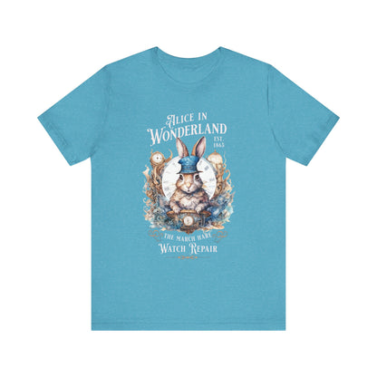 3001 Unisex Jersey Short Sleeve Tee Alice in Wonderland T-Shirt Printify Heather Aqua S 