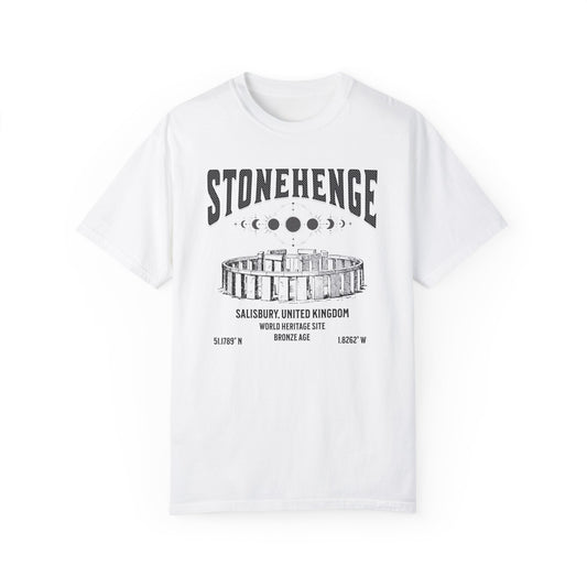 Stonehenge Graphic Unisex T-Shirt Renfaire Medieval Festival Shirt Mystical Cottagecore Tee History Buff Traveler Gift Renaissance Style T-Shirt Printify White S