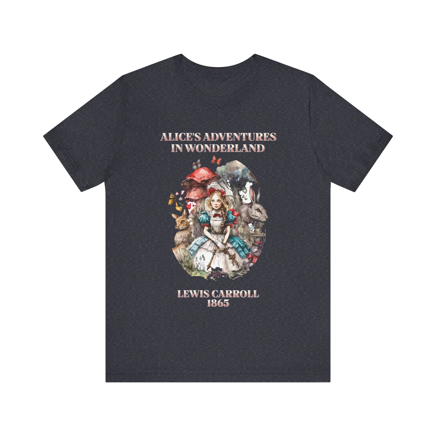 Unisex Jersey Short Sleeve Tee Alice in Wonderland T-Shirt Printify Heather Navy S 