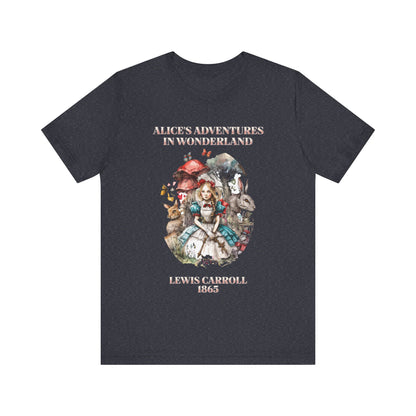 Unisex Jersey Short Sleeve Tee Alice in Wonderland T-Shirt Printify Heather Navy S 