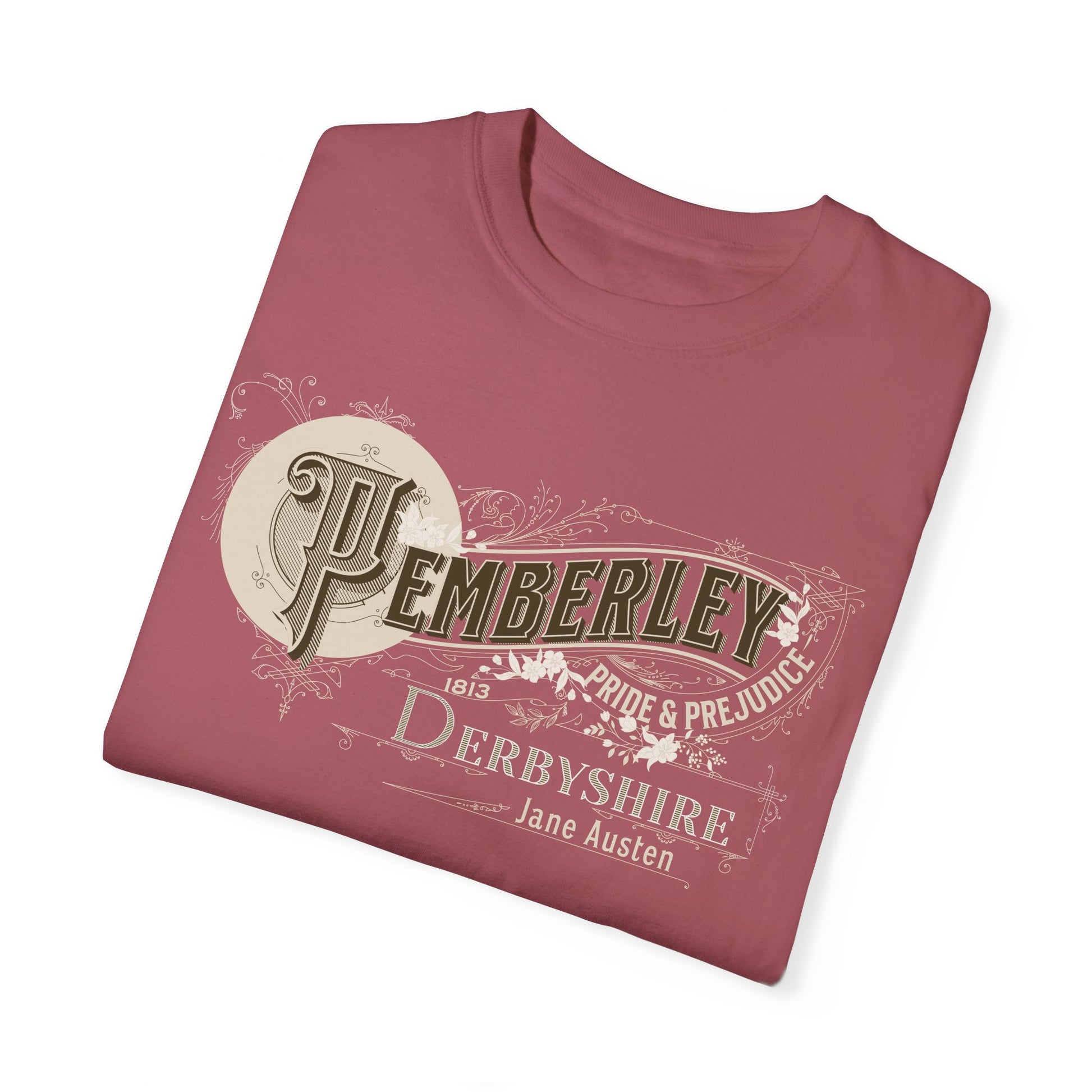 Pemberley TShirt Jane Austen Shirt Pride And Prejudice Gift For Jane Austen Fan Bookish Bookclub Gift Pemberly Derbyshire Fitzwilliam Darcy T-Shirt Printify   