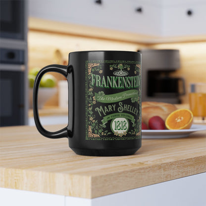 Frankenstein Coffee Mug Mary Shelley Vintage Style Gift For Bookclub Gothic Dark Academia Gift Classic Horror Movie Halloween Party Gift