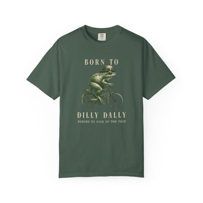Dilly Dally Frog T-Shirt Retro Funny Froggy Meme Shirt Vintage Frog And Toad Aesthetic Frog Lover Gift For Her Birthday Viral Trendy Shirt T-Shirt Printify Blue Spruce S