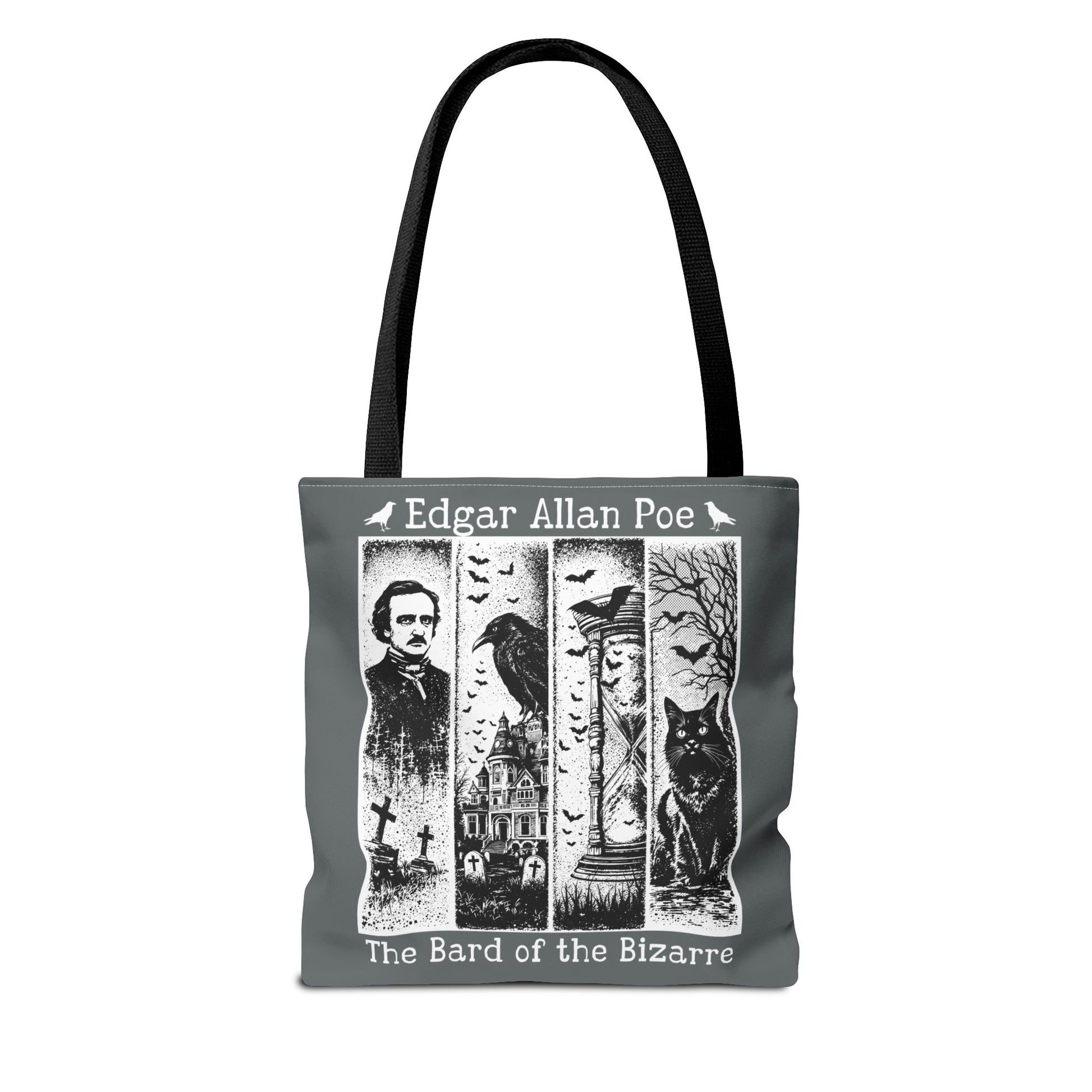 Edgar Allan Poe Tote Bag Gothic Literary Gift for Book Lover Dark Academia Macabre Accessory Halloween Tote Fall School Bag for Poetember Bags Printify