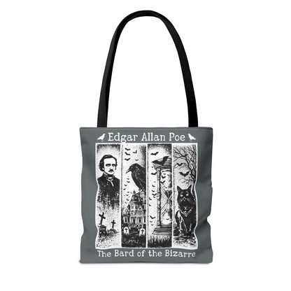 Edgar Allan Poe Tote Bag Gothic Literary Gift for Book Lover Dark Academia Macabre Accessory Halloween Tote Fall School Bag for Poetember Bags Printify