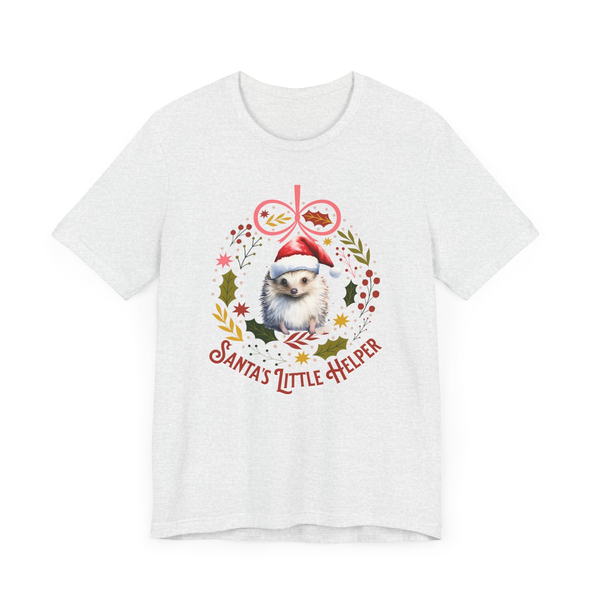 HedgeHog Christmas Shirt Cute Santa's Little Helper T-Shirt, Hedgehog Lover Gift, Merry Christmas Shirt, Country Christmas Animal Lover Gift T-Shirt Printify   