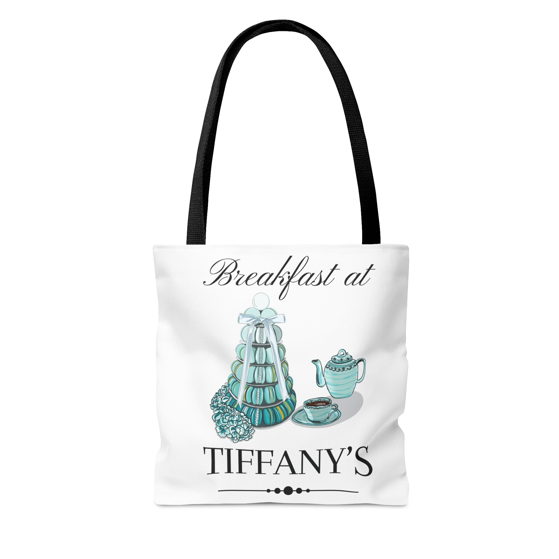 NEW Breakfast at Tiffany's Tote Bag, Classic Audrey Crew Girls Brunching Shopping Weekend Tote, Book, Library, Grocery, Vacation Travel Bag Bags Printify   