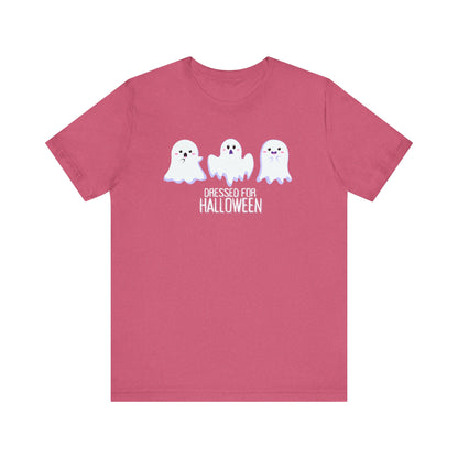 Halloween Cute Ghosts TShirt, Spooky Season Tee, Trick or Treating Shirt, Halloween Party T-Shirt, Funny Ghost Graphic T Shirt T-Shirt Printify Heather Raspberry XS 