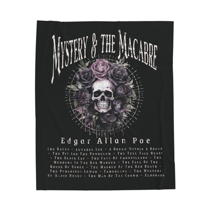 Edgar Allan Poe, Mystery & The Macbre Throw Blanket, Book Lover Reading Blanket, Gothic, Light, Dark Academia, Horror Movie Watching Blanket All Over Prints Printify 50" × 60"  