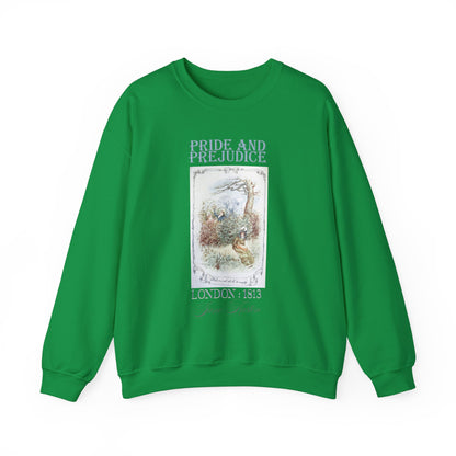 Jane Austen Sweatshirt, Pride & Prejudice Historical Romance Sweater, Bookish Literary Jane Austen Fan Art Gift for Her, Bookclub Shirt Sweatshirt Printify S Irish Green 