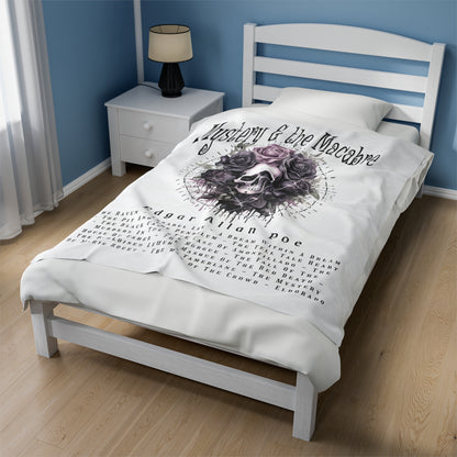 Edgar Allan Poe, Mystery & The Macbre Throw Blanket, Book Lover Reading Blanket, Gothic, Light, Dark Academia, Horror Movie Watching Blanket All Over Prints Printify   