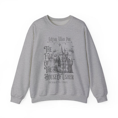 Edgar Allan Poe Sweatshirt Fall Of The House Of Usher Dark Academia Book Lover Gift Haunting Poetry Gothic Horror Merch Gift For Teacher Sweatshirt Printify S Sport Grey 