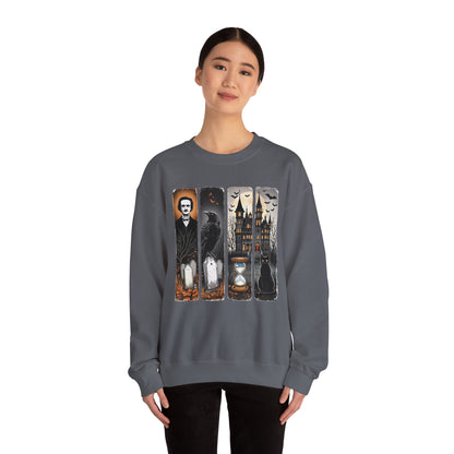 Edgar Allan Poe Sweatshirt The Raven Nevermore Gothic Horror Sweater Dark Academia Macabre Halloween Gift for Book Lovers Birthday Christmas