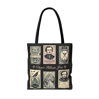 Edgar Allan Poe Tote Bag Gothic Literary Gift for Book Lover Dark Academia Macabre Accessory Halloween Tote Fall School Bag for Poetember Bags Printify
