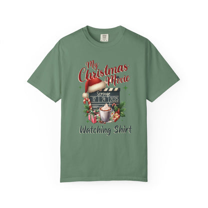 Custom Christmas Movie Watching Shirt, Holiday Movie Sweatshirt, Funny Gift For Her, Festive Shirts, Family Group Shirts, Xmas Keepsake Gift T-Shirt Printify Light Green S