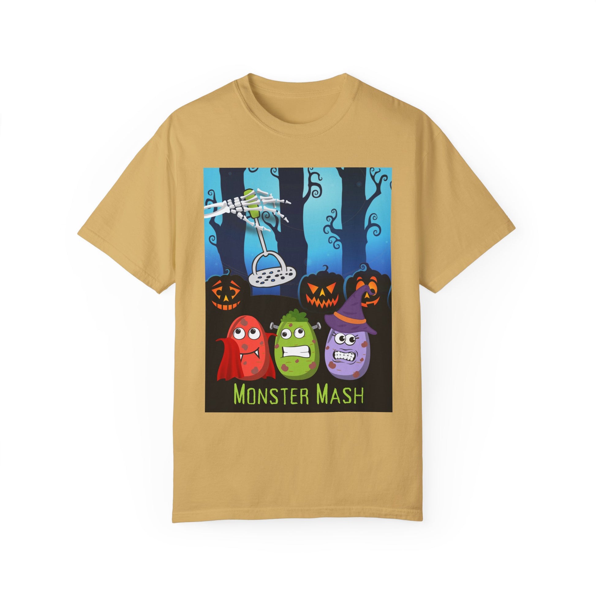 Funny Halloween Monster Mash Comfort Colors Tee, Spoof of the Retro Monster Mash Shirt, Cute Fall Autumn, Halloween T-Shirt, Gift for Friend T-Shirt Printify Mustard S 