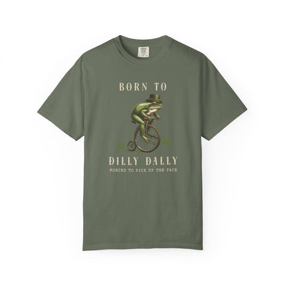 Dilly Dally Frog T-Shirt Retro Vibes Froggy Meme Shirt Vintage Frog And Toad Aesthetic Frog Lover Gift For Her Birthday Viral Trendy Shirt T-Shirt Printify Moss S
