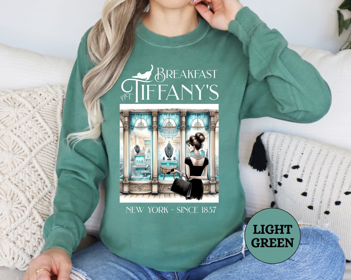 Breakfast at Tiffany's Shirt Audrey Hepburn Gift Girls Weekend Trip Shirt Gift for Bridal Shower Birthday Gift Party Favors Cruise T Shirt Long-sleeve Printify   