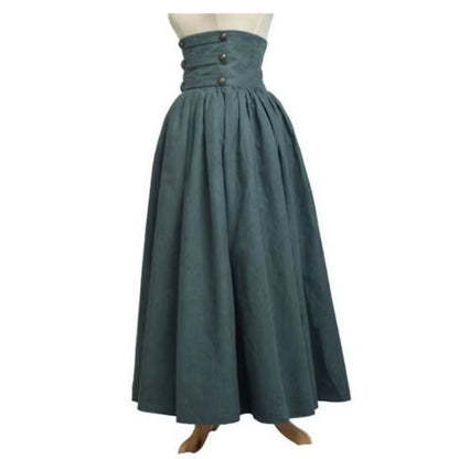 The Adelaide High Waist Medieval Middle Ages Skirt Renaissance Costume Vintage Swing Pleated Skirts Jenny Meadow