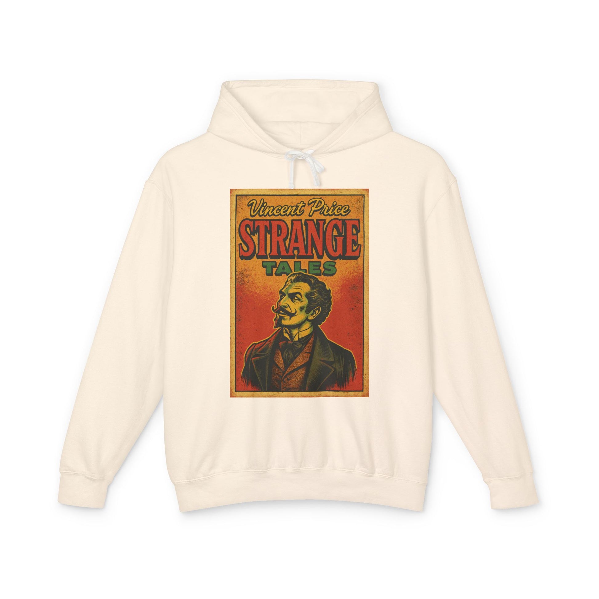 Vincent Price Vintage Strange Tales Hoodie, Unisex Lightweight Sweatshirt, Retro Graphic Outerwear, Gift for Readers, Fall Fashion Hoodie Printify S Ivory