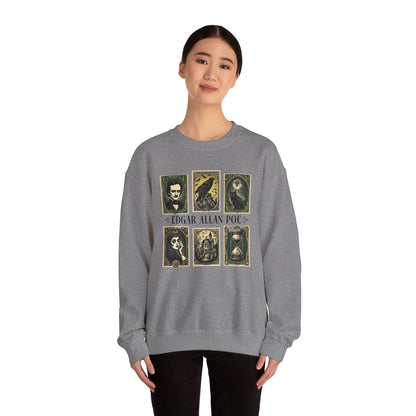 Edgar Allan Poe Sweatshirt The Raven Nevermore Gothic Horror Sweater Dark Academia Macabre Halloween Gift for Book Lovers Birthday Christmas
