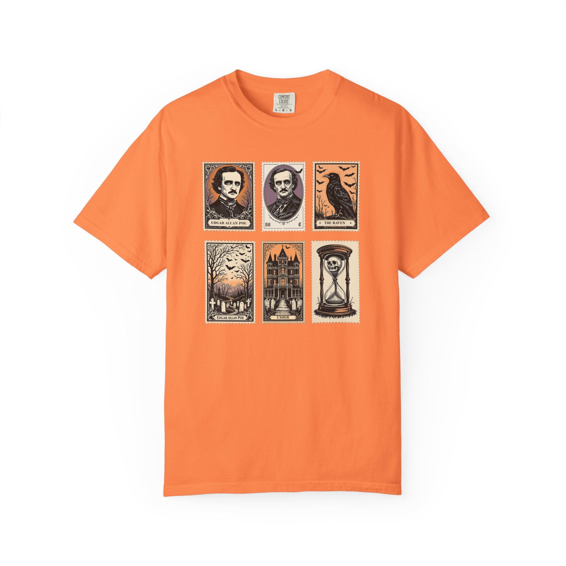 Edgar Allan Poe T-Shirt Gothic Graphic Tee The Raven Nevermore Quote Horror Literature Shirt Dark Academia Aesthetic Halloween Party Gift T-Shirt Printify Melon S