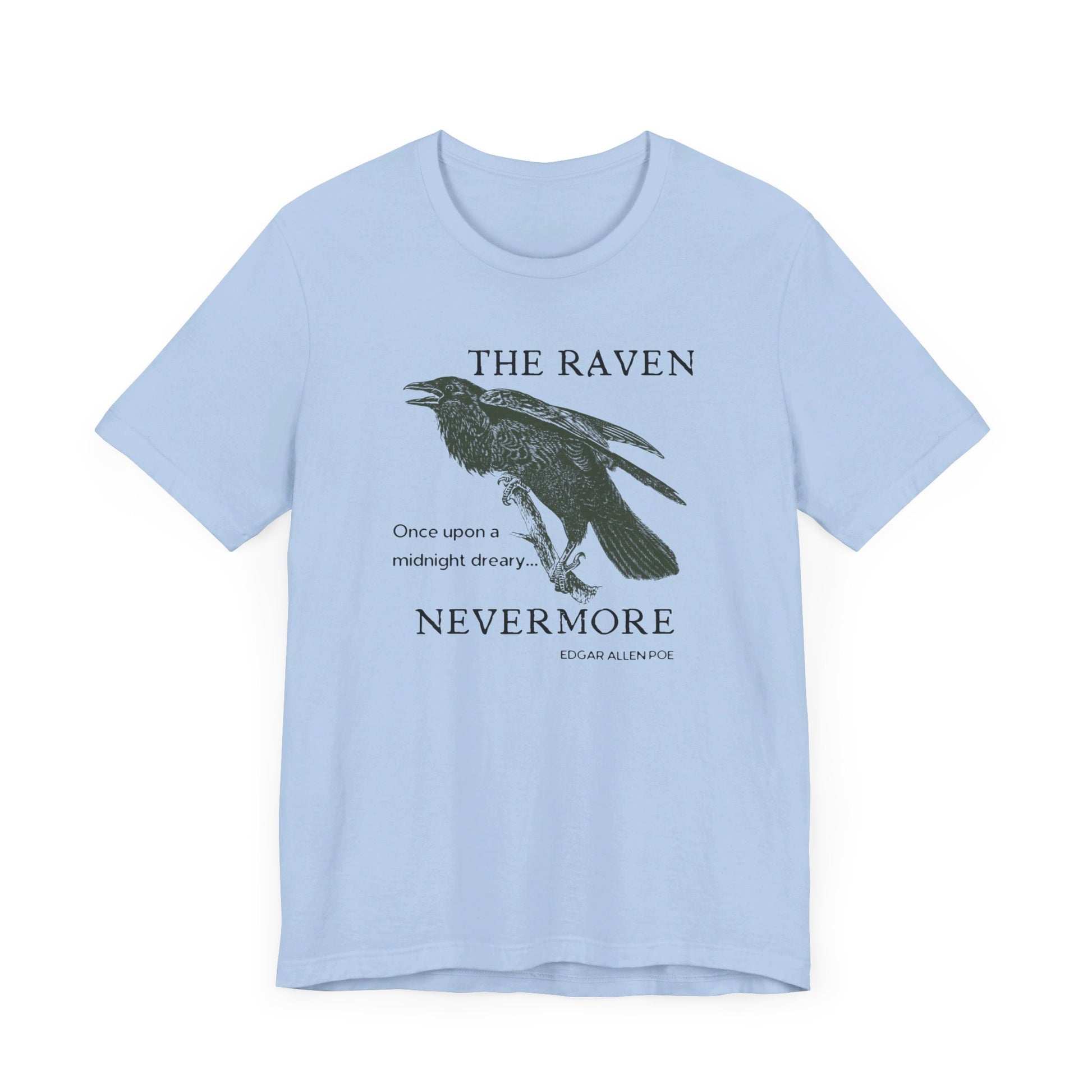 Halloween Vintage The Raven TShirt, Spooky Season Tee, Trick or Treating Shirt, Halloween Party T-Shirt, Edgar Allen Poe, Nevermore, Gothic T-Shirt Printify   