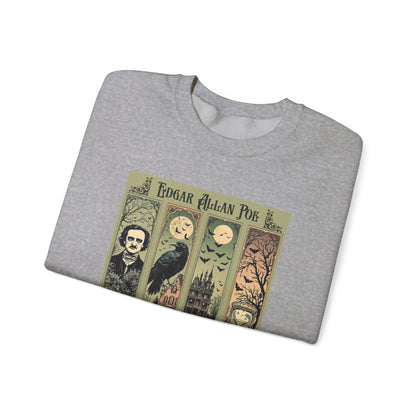 Edgar Allan Poe Sweatshirt The Raven Nevermore Gothic Horror Sweater Dark Academia Macabre Halloween Gift for Book Lovers Birthday Christmas
