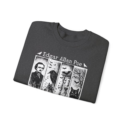 Edgar Allan Poe Sweatshirt The Raven Nevermore Gothic Horror Sweater Dark Academia Macabre Halloween Gift for Book Lovers Birthday Christmas
