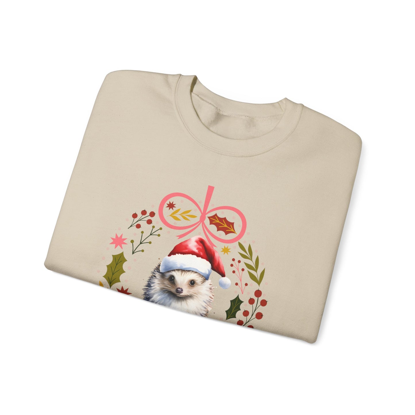 HedgeHog Christmas Sweatshirt, Cute Santa's Little Helper Sweater, Hedgehog Lover Merry Christmas Shirt, Country Christmas Animal Lover Gift Sweatshirt Printify   