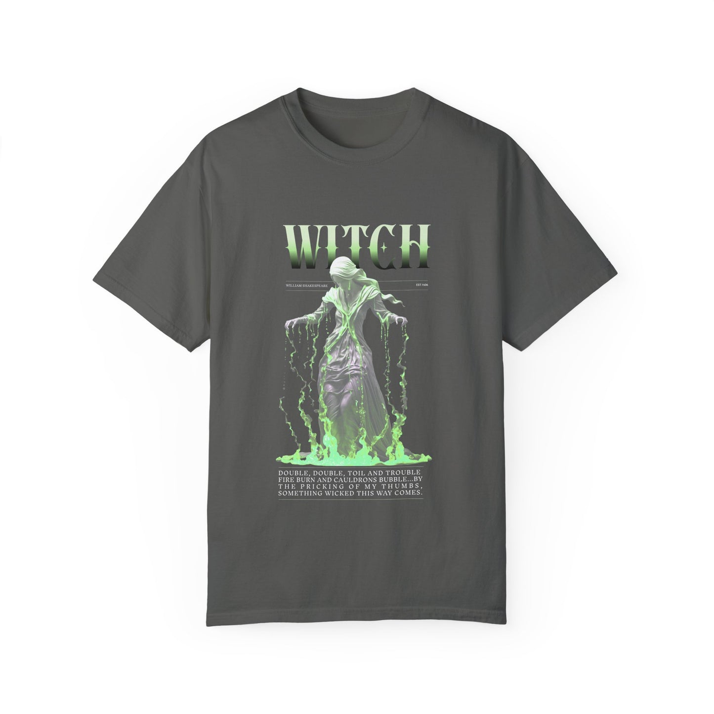 Witchy Vibes Unisex T-Shirt Shakespeare Fan Shirt MacBeth Witches Gothic Dark Literature Lover Gift Dark Academia Renfaire Festival Shirt T-Shirt Printify Pepper S