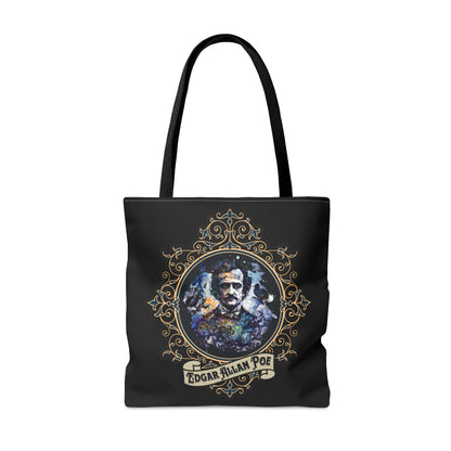 Edgar Allan Poe Tote Bag, Vintage Poet, Poetry Lover Shoulder Bag, Dark Academia, Literary, Bookish, Bookclub Gift, Fall Autumn Project Bag Bags Printify   