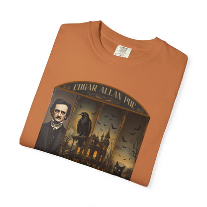 Edgar Allan Poe T-Shirt Gothic Graphic Tee The Raven Nevermore Quote Horror Literature Shirt Dark Academia Aesthetic Halloween Party Gift