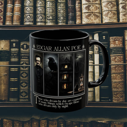 Edgar Allan Poe Mug Gothic Literary Gift For Book Lover Dark Academia Macabre Fall Coffee Cup Halloween Poetember Party Gift For Bookclub Mug Printify
